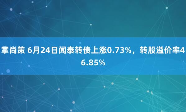 掌尚策 6月24日闻泰转债上涨0.73%，转股溢价率46.85%