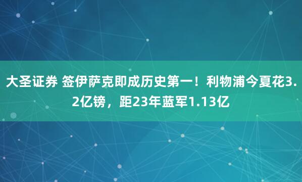 大圣证券 签伊萨克即成历史第一！利物浦今夏花3.2亿镑，距23年蓝军1.13亿
