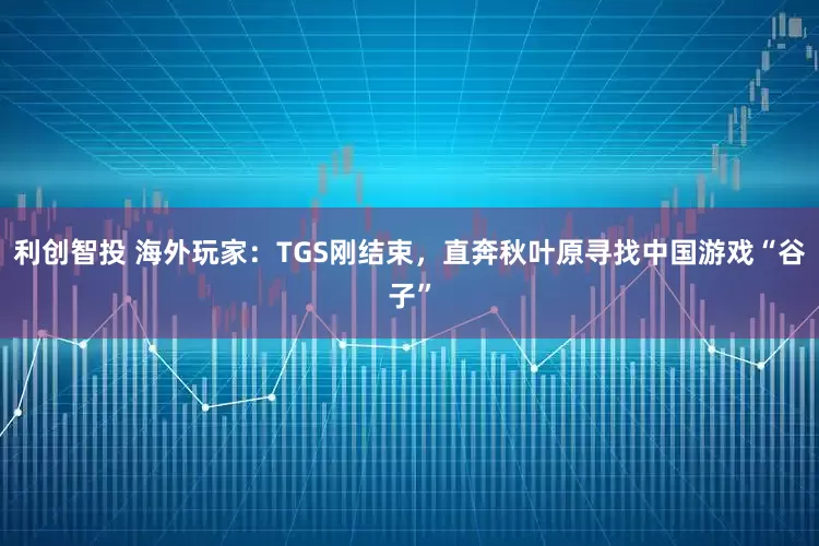 利创智投 海外玩家：TGS刚结束，直奔秋叶原寻找中国游戏“谷子”